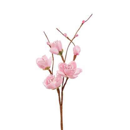 Κλαδάκι ροδακινιάς υφασμάτινο ροζ 21,5cm