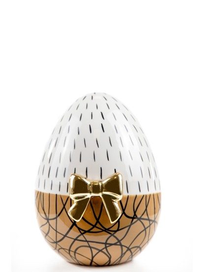 Πασχαλινό αυγό κεραμικό με σχέδια μεσαίο