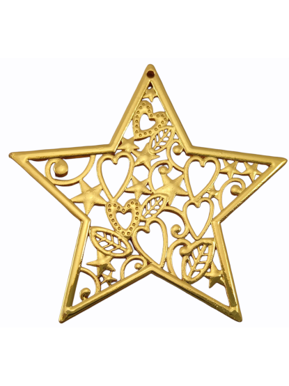 Γούρι αστέρι μεταλλικό χρυσό με σχεδιάκια