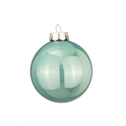 Χριστουγεννιάτικη μπάλα γυάλινη βεραμάν 8cm (σετ 8τεμ.)