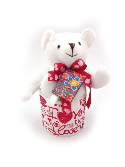 Αρκουδάκι με μαγνητάκι σε κασπώ"I love you"