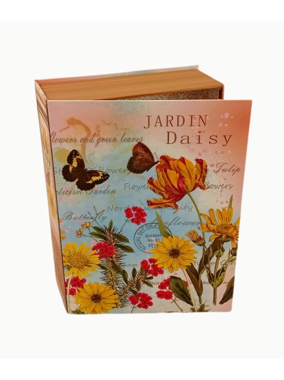 Κουτί βιβλίο χάρτινο με λουλούδια και πεταλούδες