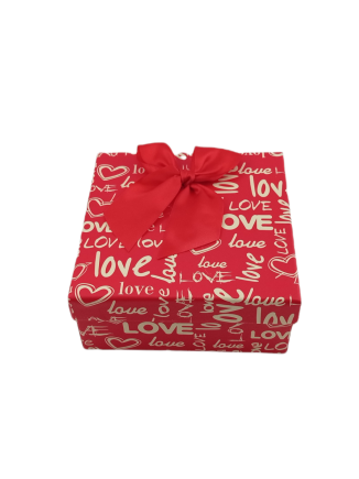 Κουτί χάρτινο τετράγωνο κόκκινο"Love"μεσαίο