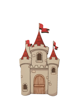 Διακοσμητικό κάστρο ξύλινο με σημαία