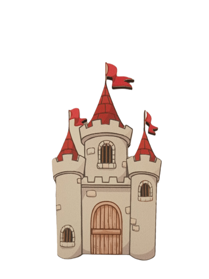 Διακοσμητικό κάστρο ξύλινο με σημαία