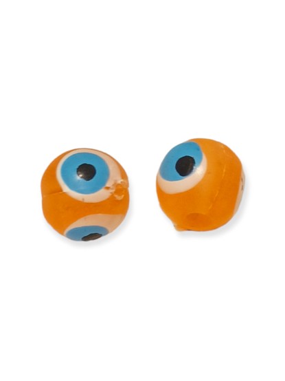 Χάντρα μάτι πορτοκαλί συνθετική ματ 10mm