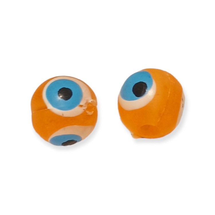 Χάντρα μάτι πορτοκαλί συνθετική ματ 10mm