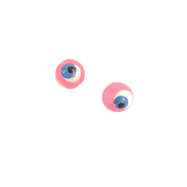 Χάντρα μάτι ροζ συνθετική ματ 10mm