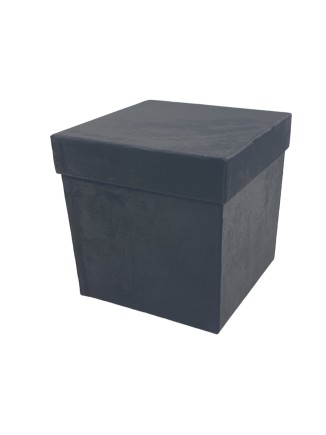 Κουτί τετράγωνο βελούδινο μαύρο 22,5x22,5x23,5cm