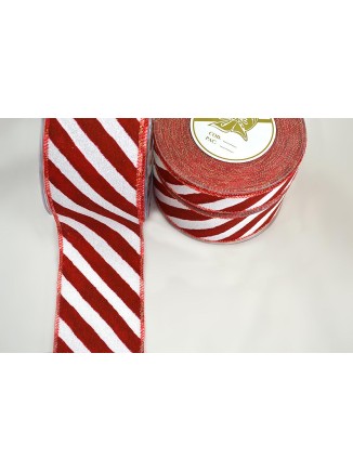 Χριστουγεννιάτικη κορδέλα με σύρμα Lollipop 43mm(9m)