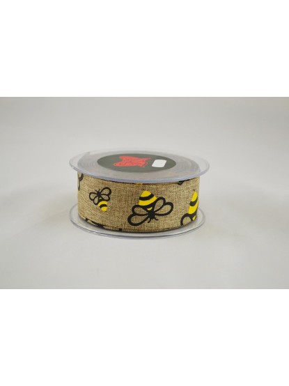 Κορδέλα καμβάς με μελισσάκια 35mm το μέτρο