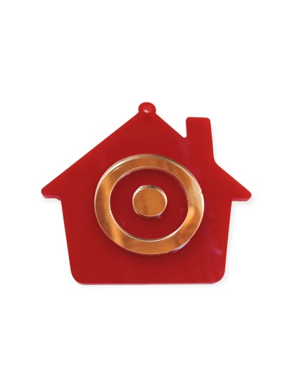 Γούρι πλέξιγκλας κόκκινο σπίτι με ματάκι χρυσό