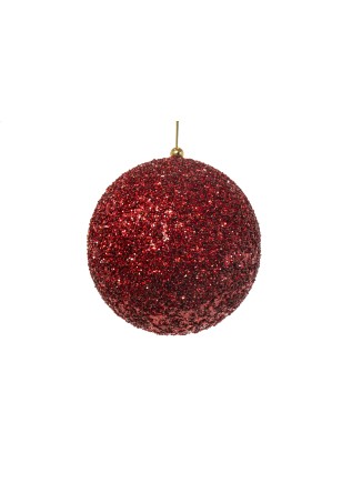 Χριστουγεννιάτικη μπάλα συνθετική κόκκινη strass 20cm
