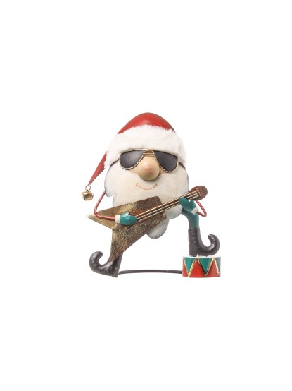Χριστουγεννιάτικος Άγιος Βασίλης μεταλλικός με κιθάρα 22x11x26cm
