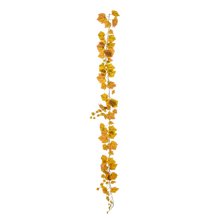 Κρεμαστό τεχνητό φυτό από πλατανόφυλλα πράσινο-κίτρινο 2m