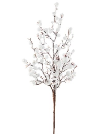 Χριστουγεννιάτικο κλαδί με ρόδια χιονισμένα 45cm