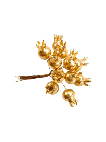 Διακοσμητικά ροδάκια συνθετικά χρυσά μάτσο 12 τεμ 11cm