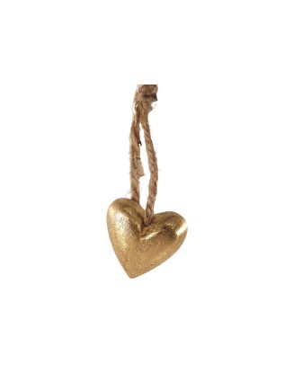 Κρεμαστή καρδιά μεταλλική χρυσή 4,5x5cm