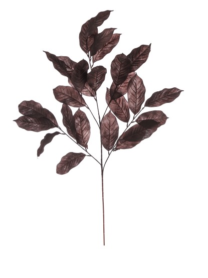Διακοσμητικό κλαδί φύλλα μανόλιας καφέ 110cm