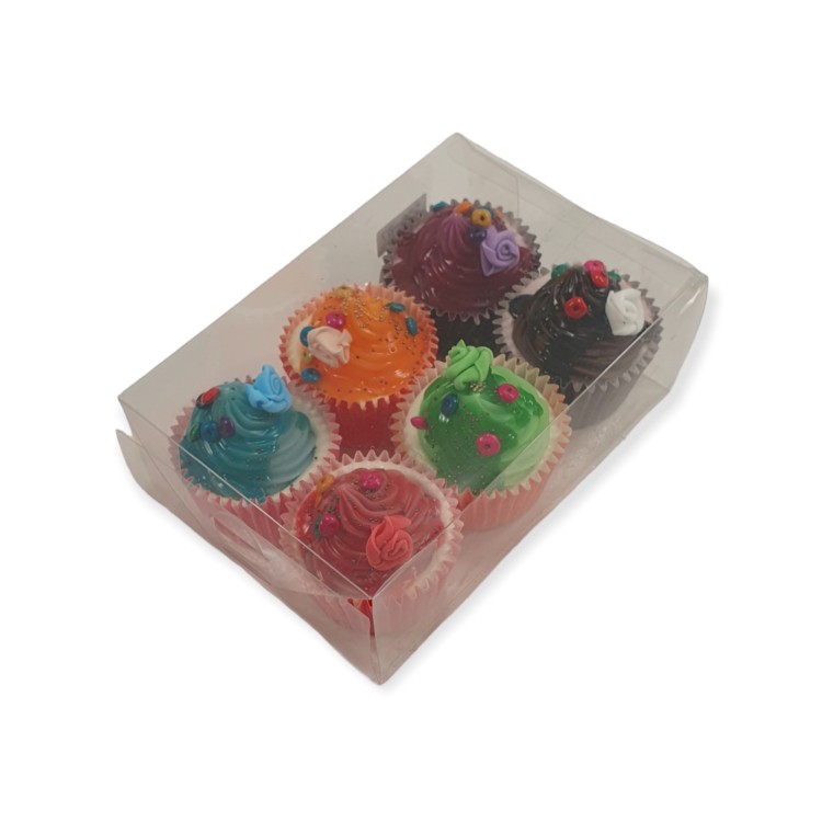 Διακοσμητικό μαγνητάκι cupcakes με φρούτα 6x6cm