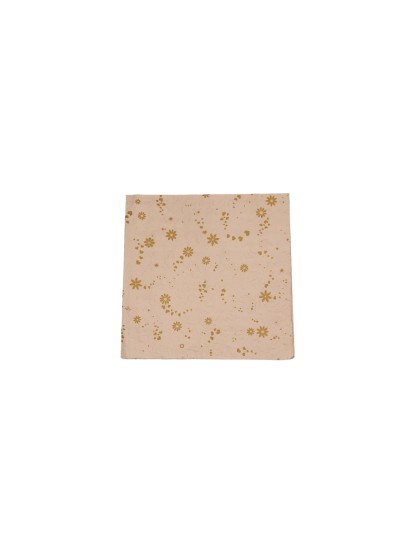 Χαρτοπετσέτα ανάγλυφη μπεζ με λουλούδια χρυσά 33 x 33cm