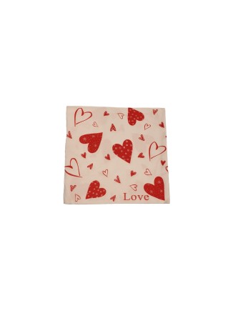 Χαρτοπετσέτα "Love" με καρδιές 33 x 33cm