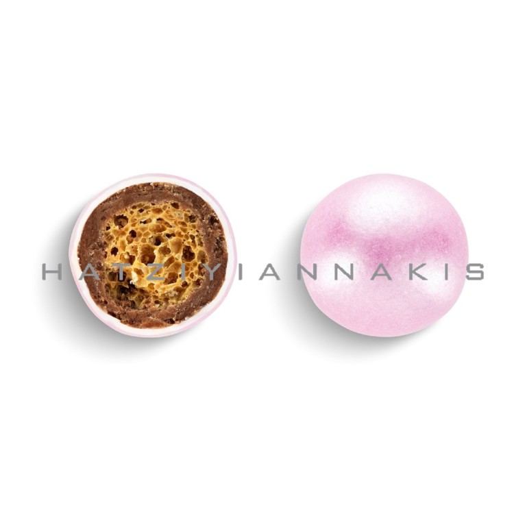 Κουφέτα Χατζηγιαννάκη Crispy περλέ ροζ 3kg