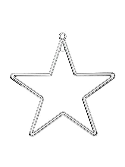 Αστέρι περίγραμμα μεταλλικό ασημί