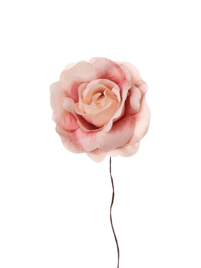 Διακοσμητικό τριαντάφυλλο υφασμάτινο ροζ 12.5cm