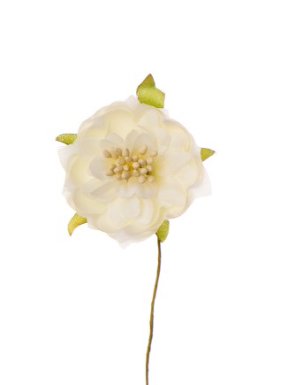 Διακοσμητικό λουλούδι ντάλια υφασμάτινο εκρού 13cm