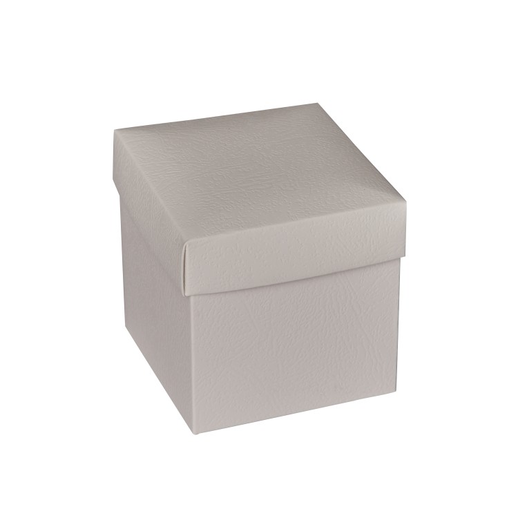 Κουτί χάρτινο πτυσσόμενο λευκό με ανάγλυφα 8x8x8cm