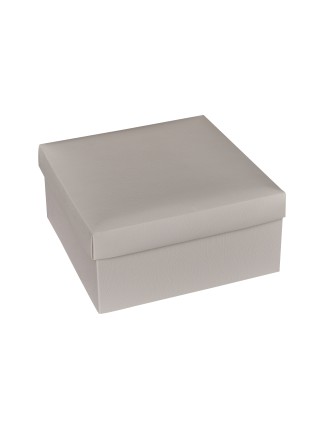 Κουτί χάρτινο πτυσσόμενο λευκό με ανάγλυφα 17x17x8cm
