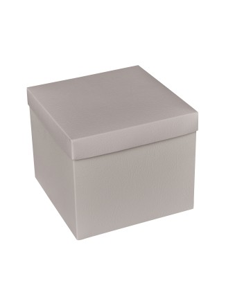 Κουτί χάρτινο πτυσσόμενο λευκό με ανάγλυφα 14x14x12cm