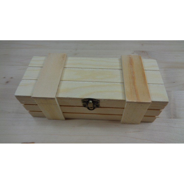 Κουτί ξύλινο ντεκουπάζ ορθογώνιο ριγέ