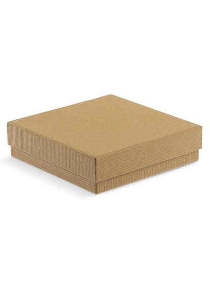 Κουτί χάρτινο τετράγωνο πλακέ κράφτ