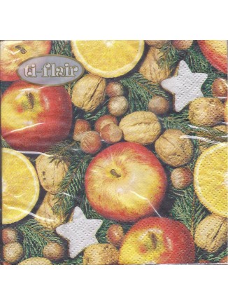 Χριστουγεννιάτικα φρούτα και καρποί 25 x 25cm (20τεμ)