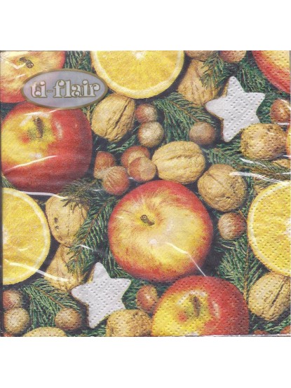 Χριστουγεννιάτικα φρούτα και καρποί 25 x 25cm (20τεμ)