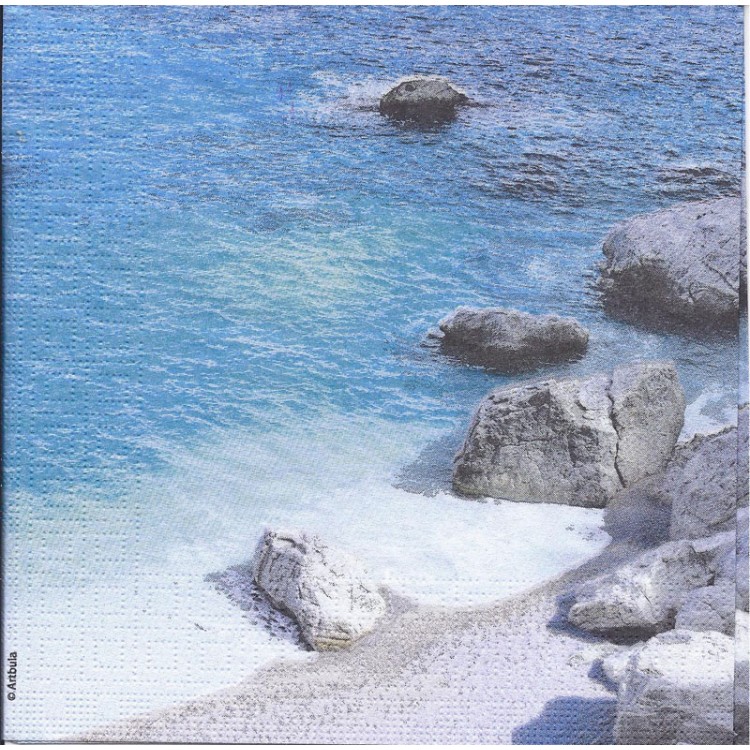 Χαρτοπετσέτα Παραλία με βράχια 33x33cm