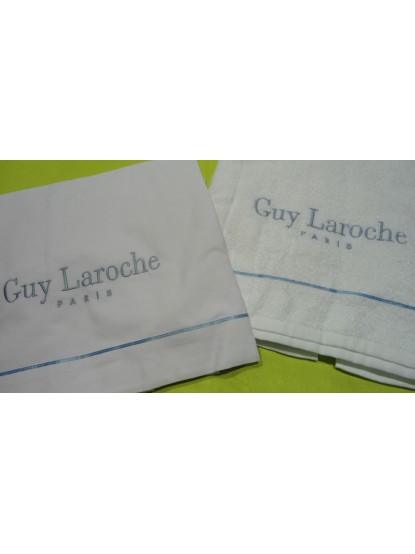 Λαδόπανο λευκό-σιέλ Guy Laroche