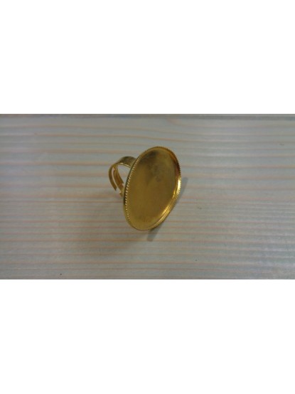 Δαχτυλίδι για υγρό γυαλί βάση οβάλ χρυσό χρώμα