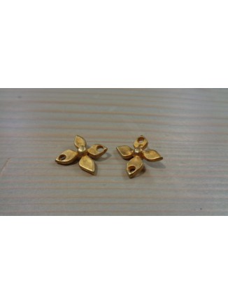 Λουλουδάκι χρυσό μεταλλικό διπλή τρυπούλα