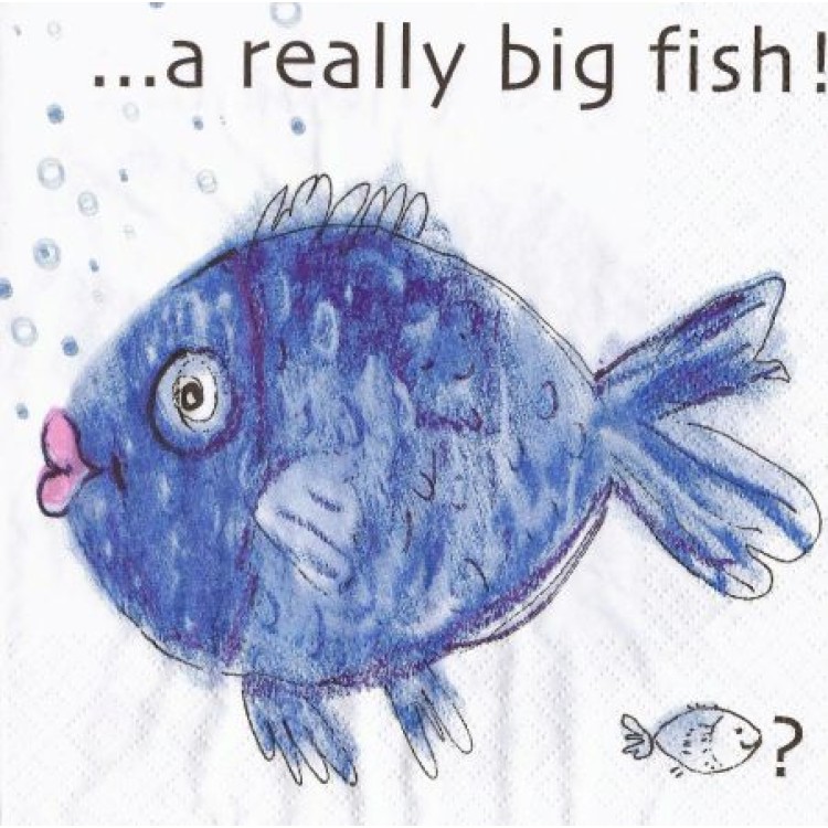 Χαρτοπετσέτα A really big fish-ψάρι μπλε 33x33cm