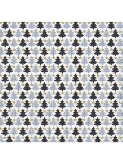 Δενράκι μαύρο-ασημί με χρυσά αστεράκια 33 x 33cm (20τεμ)