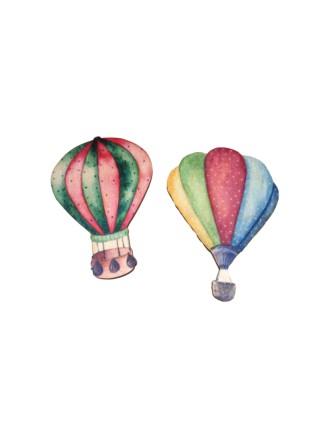 Αερόστατα ξύλινα χρωματιστά