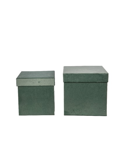 Κουτί τετράγωνο βελούδινο πράσινο