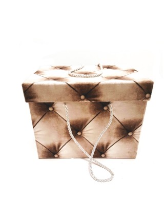 Κουτί ορθογώνιο βελούδινο μπεζ-καφέ 