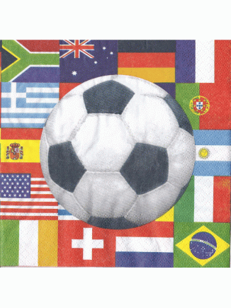 Χαρτοπετσέτα Μπάλα ποδοσφαίρου-εθνικές ομάδες 33x33cm(20τεμ)