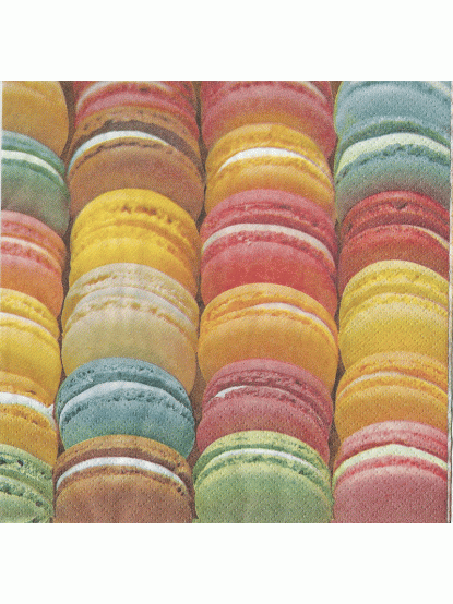 Χαρτοπετσέτα Μακαρόν γλυκάκια πολύχρωμα 33x33cm