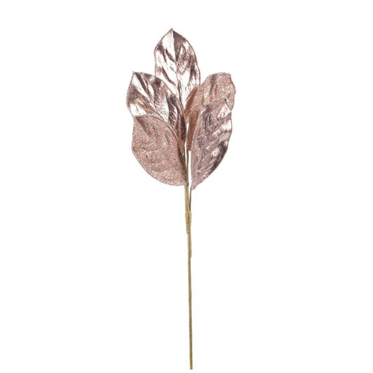 Κλαδί με υφασμάτινα φύλλα και στρασάκια 58cm