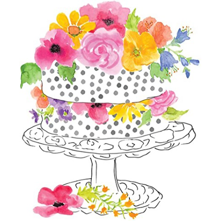 Χαρτοπετσέτα με τούρτα λουλούδια 33x33cm (20τεμ.)